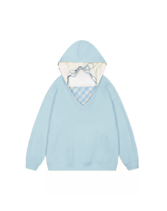 Plaid Two-Piece Set Women's Relaxed Fit Hoodie with Tank Top