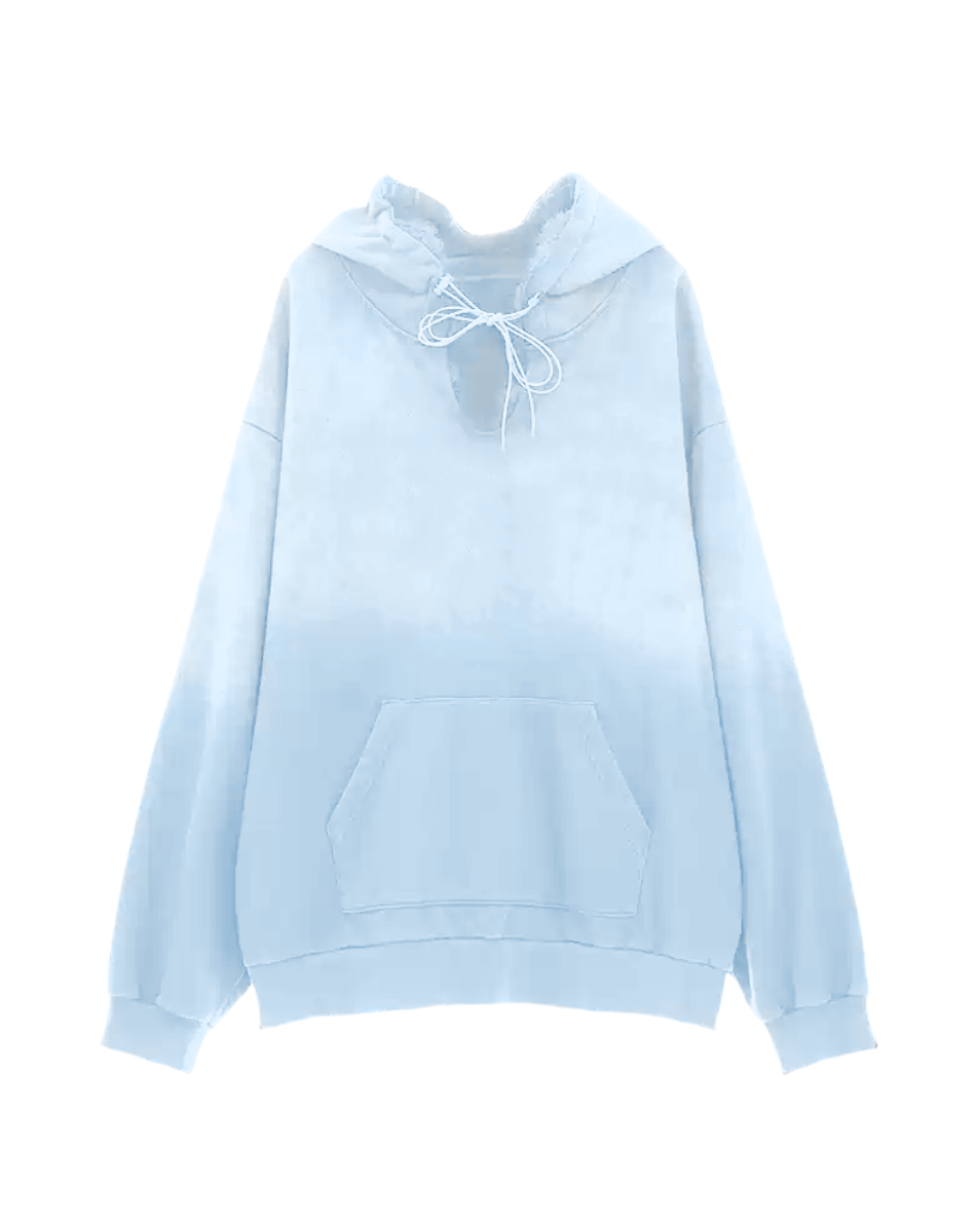 Gradient Drawstring Hoodie Loose Fit Long Sleeve for Autumn/Winter