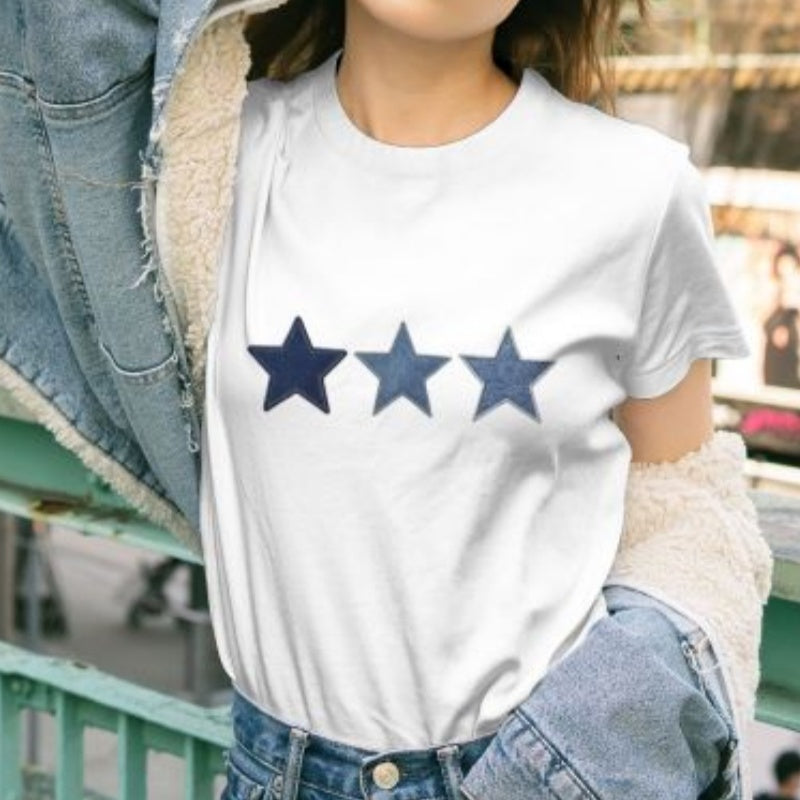 Printed Gradient Star T-Shirt