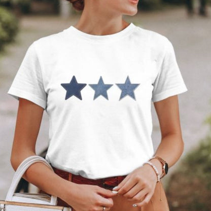 Printed Gradient Star T-Shirt