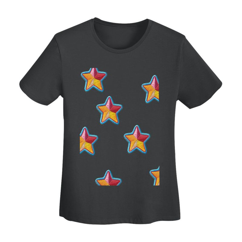 Classic Embroidered Multicolor Star T-Shirt