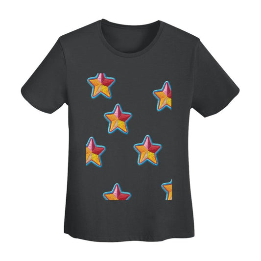 Classic Embroidered Multicolor Star T-Shirt