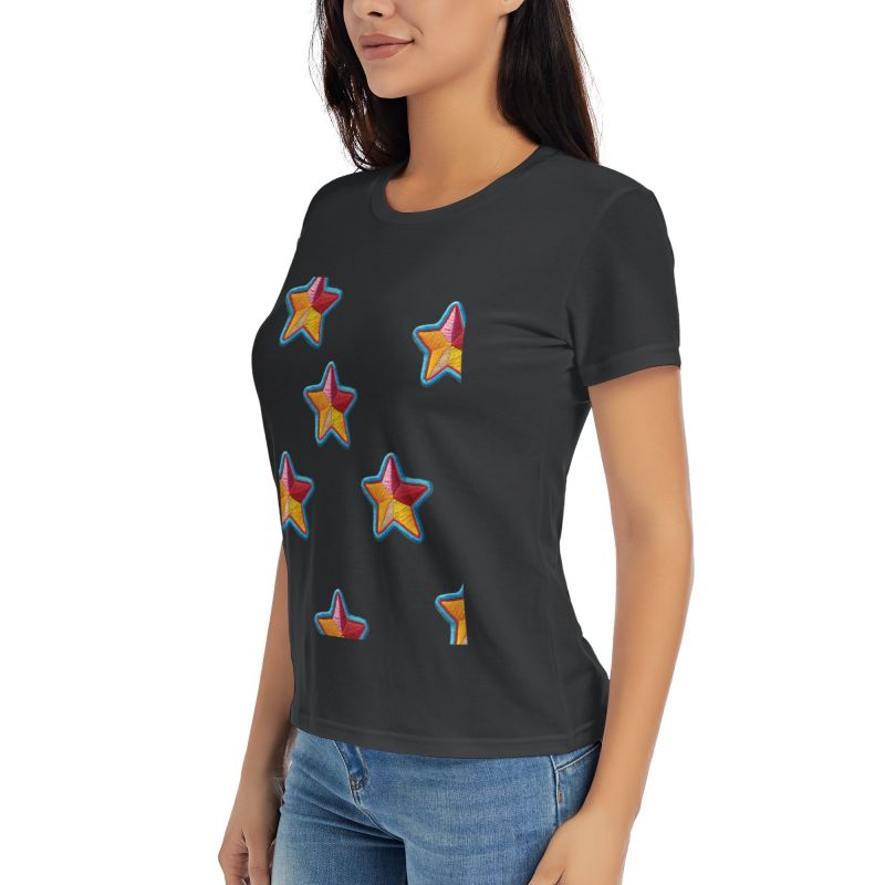 Classic Embroidered Multicolor Star T-Shirt