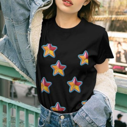Classic Embroidered Multicolor Star T-Shirt