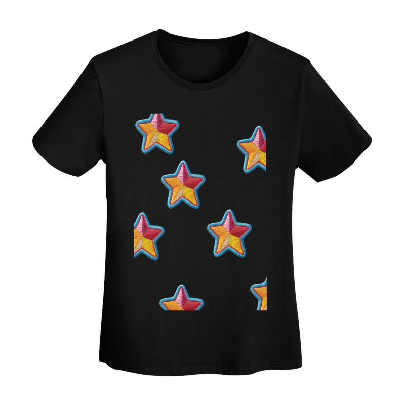 Classic Embroidered Multicolor Star T-Shirt