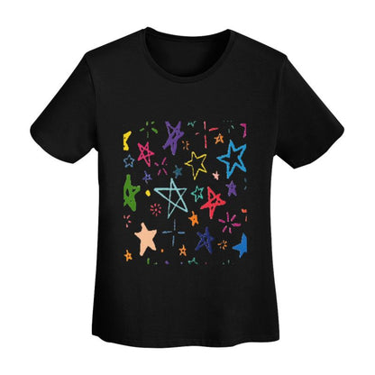 Hand-Drawn Graffiti Star Pattern T-Shirt
