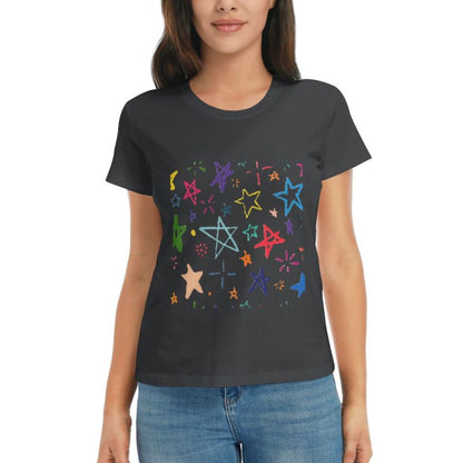 Hand-Drawn Graffiti Star Pattern T-Shirt