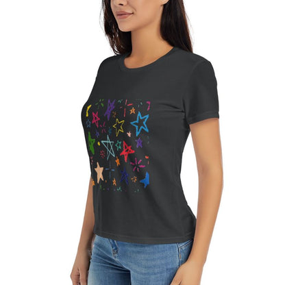 Hand-Drawn Graffiti Star Pattern T-Shirt