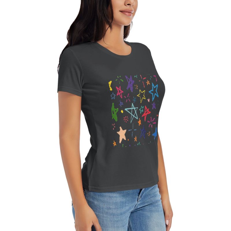 Hand-Drawn Graffiti Star Pattern T-Shirt