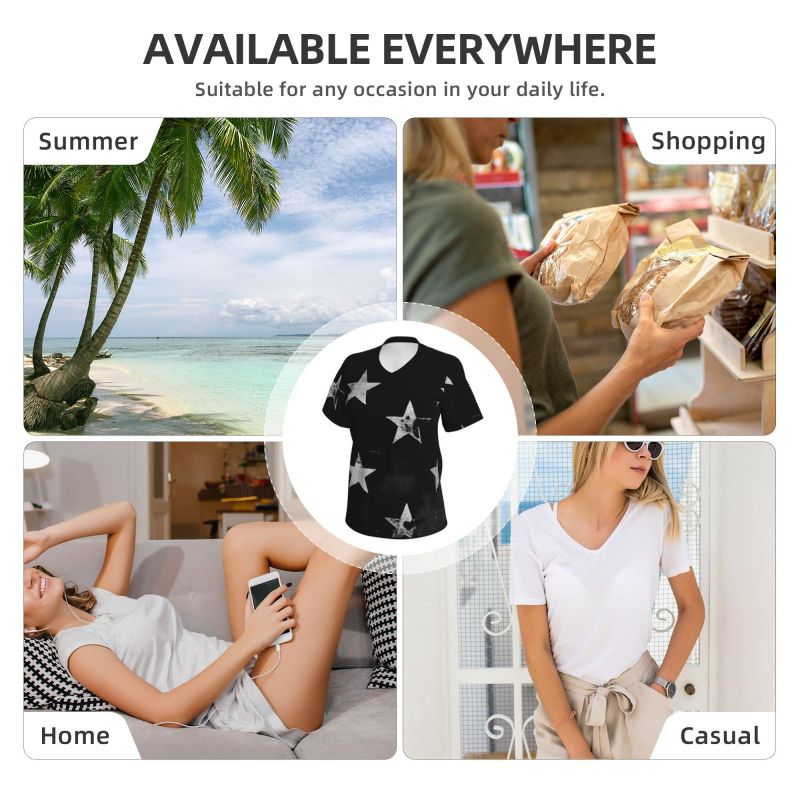 Fashionable Versatile Star Print T-Shirt